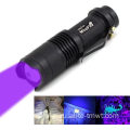 Алюминиевый сплав Zoomable 365NM UV -светодиодный фонарик факел